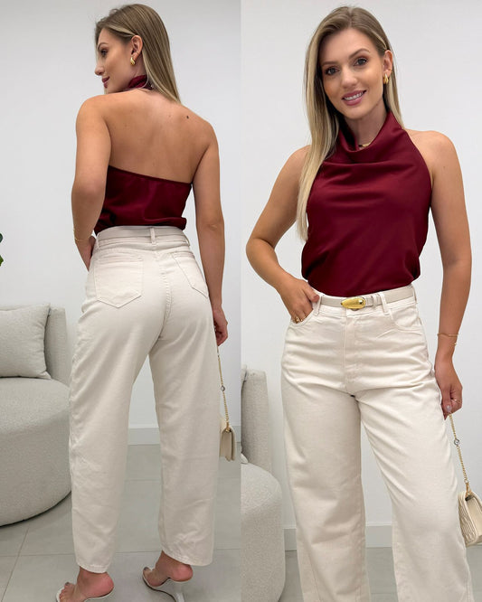 Blusa Cetim Grazi Vinho 129656