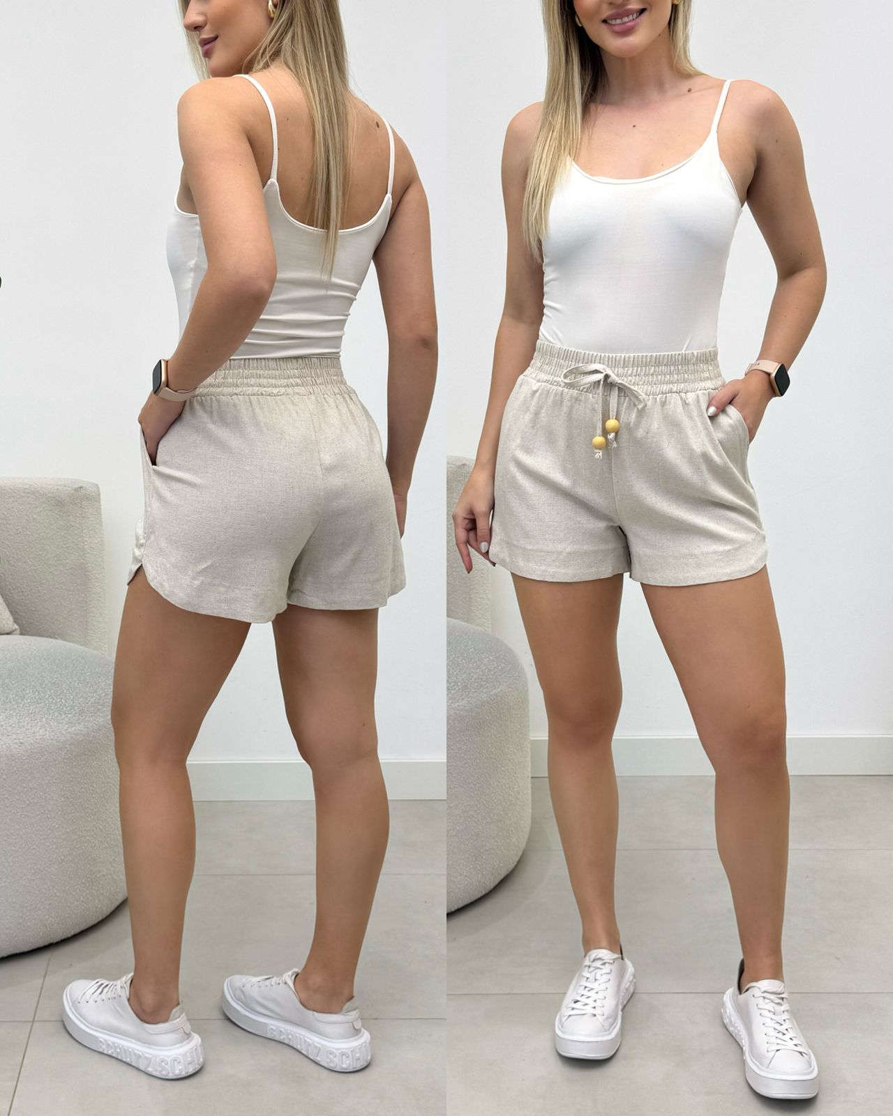 Shorts Linho Samara Cru 136313