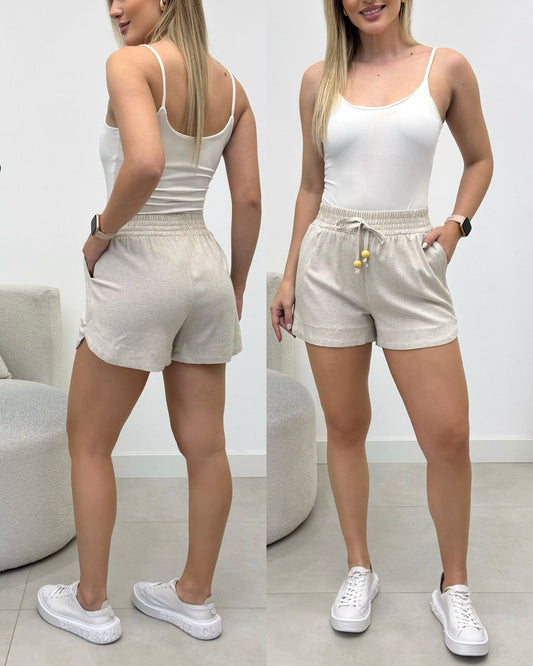 Shorts Linho Samara Cru 136313