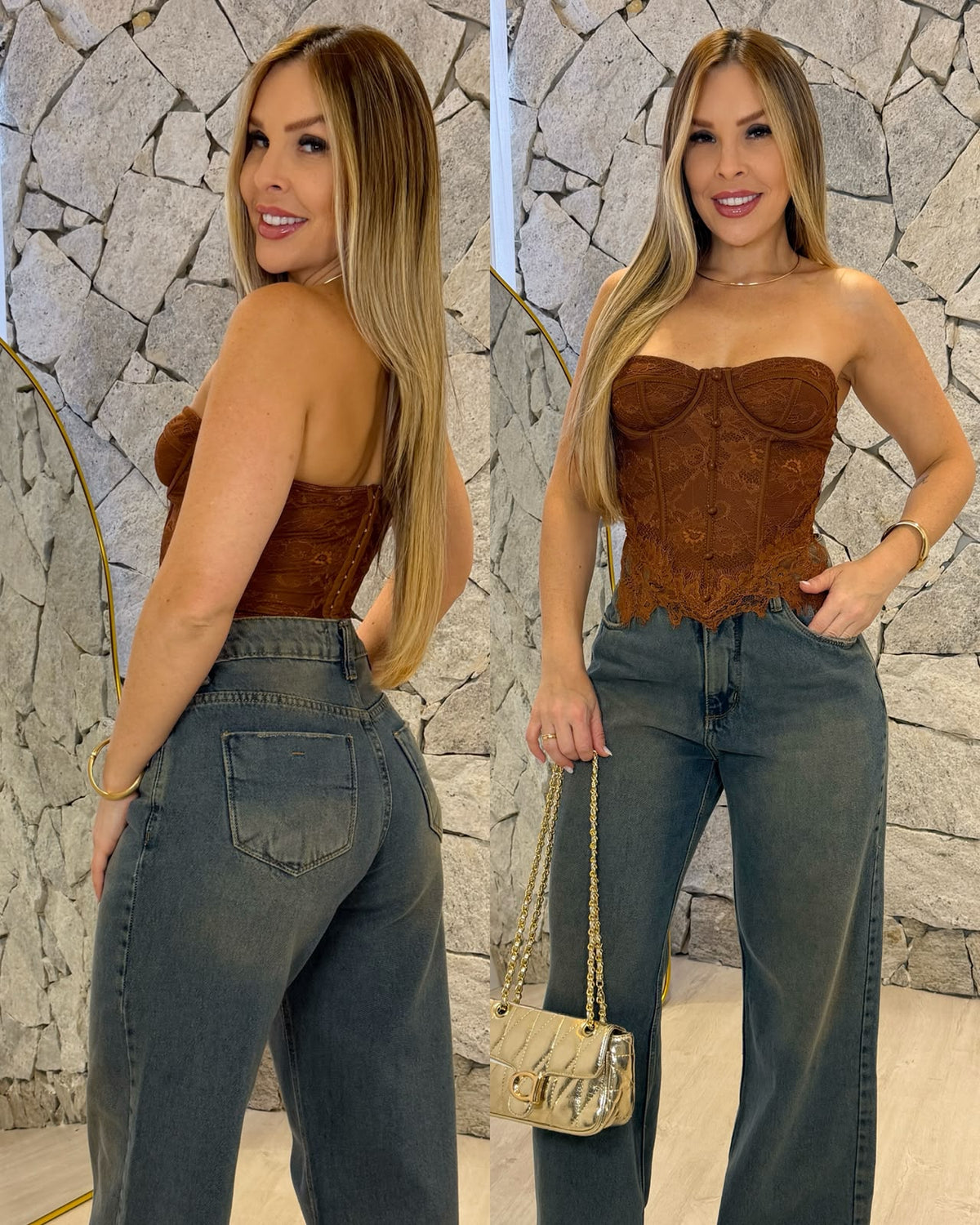 Cropped Corset Miriam Marrom 136822