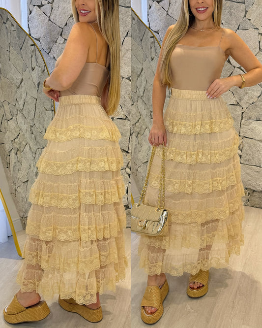 Saia Tule Matilda Bege 136889