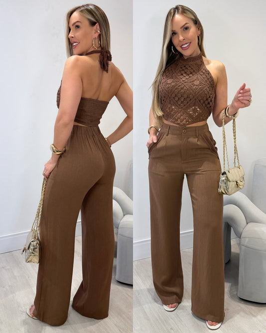 Conjunto Elenita Marrom 135863