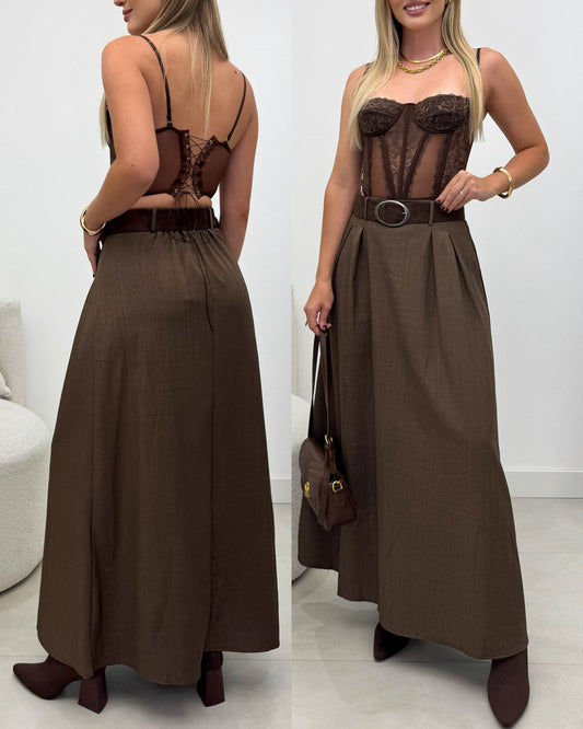 Saia Cleusa Marrom 129414