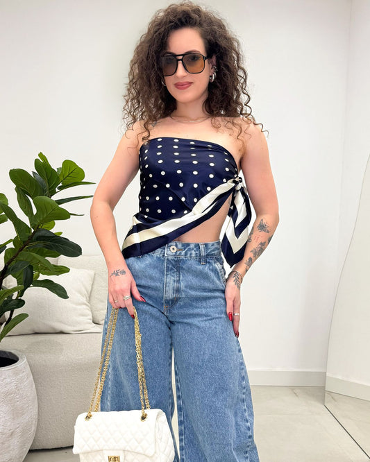 Lenço Mania Essenza Azul Poá 133559