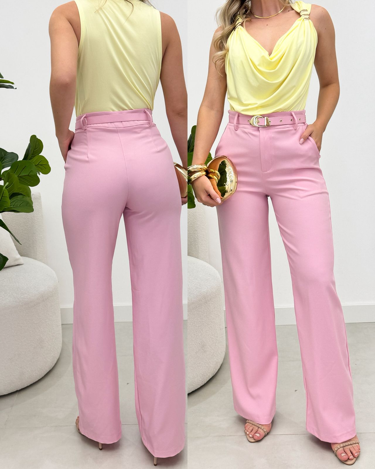 Calça Alfaiataria Nami Rosa 113711