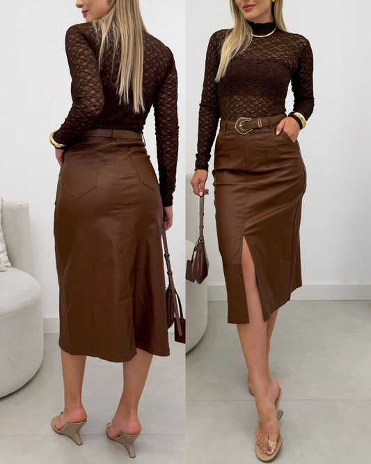 Saia Resinada Helena Marrom 127071