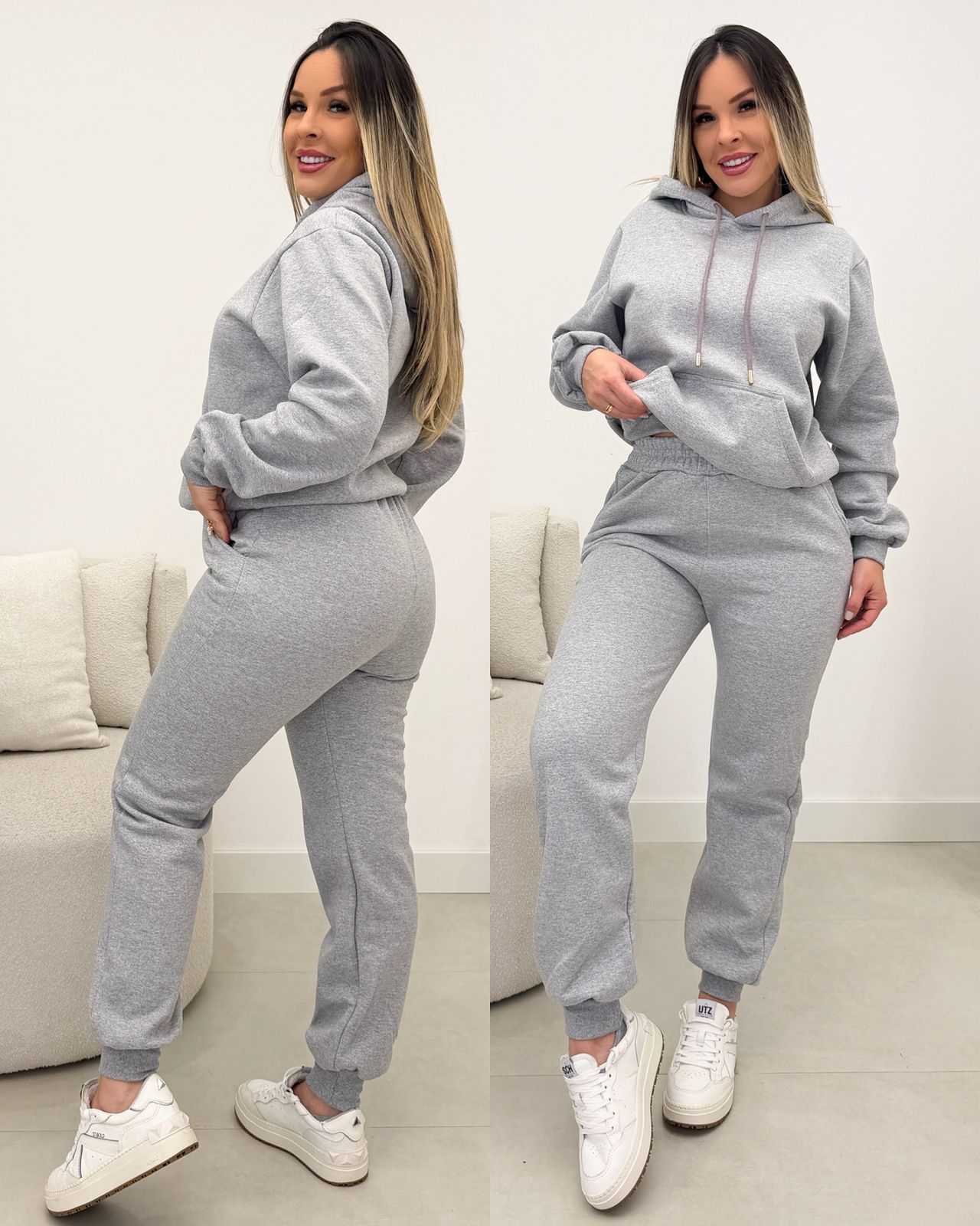 Conjunto Moletom Roberta Cinza 133967
