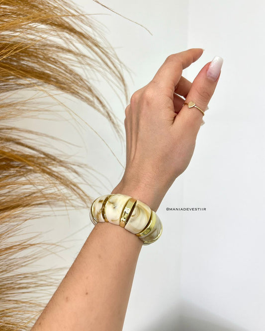 Bracelete Valeria Creme/Dourado 110057