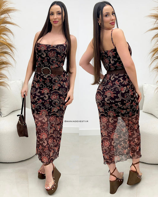 Vestido Margot Marrom 113403