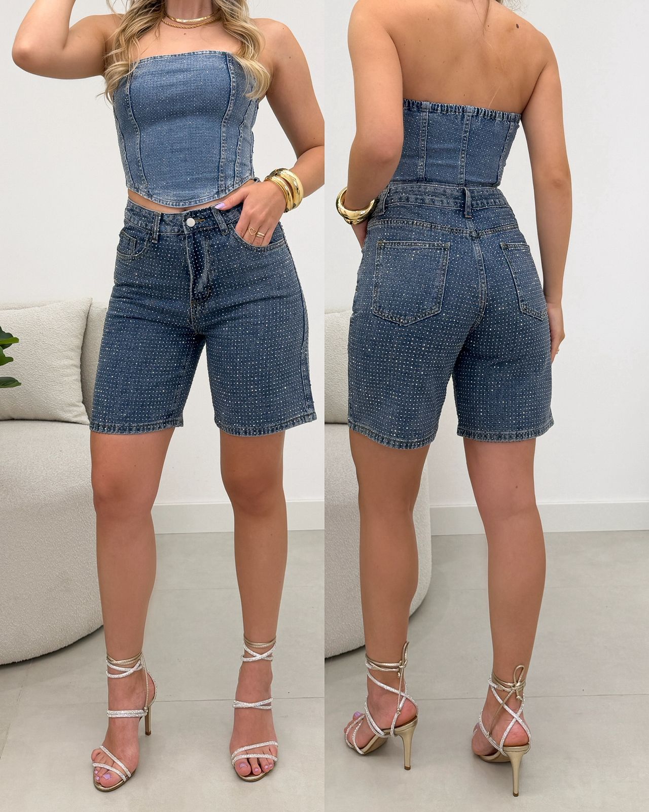 Bermuda Jeans Stella Escuro 116252