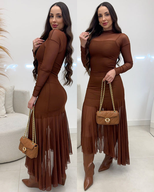 Vestido Sirlei Marrom 134800