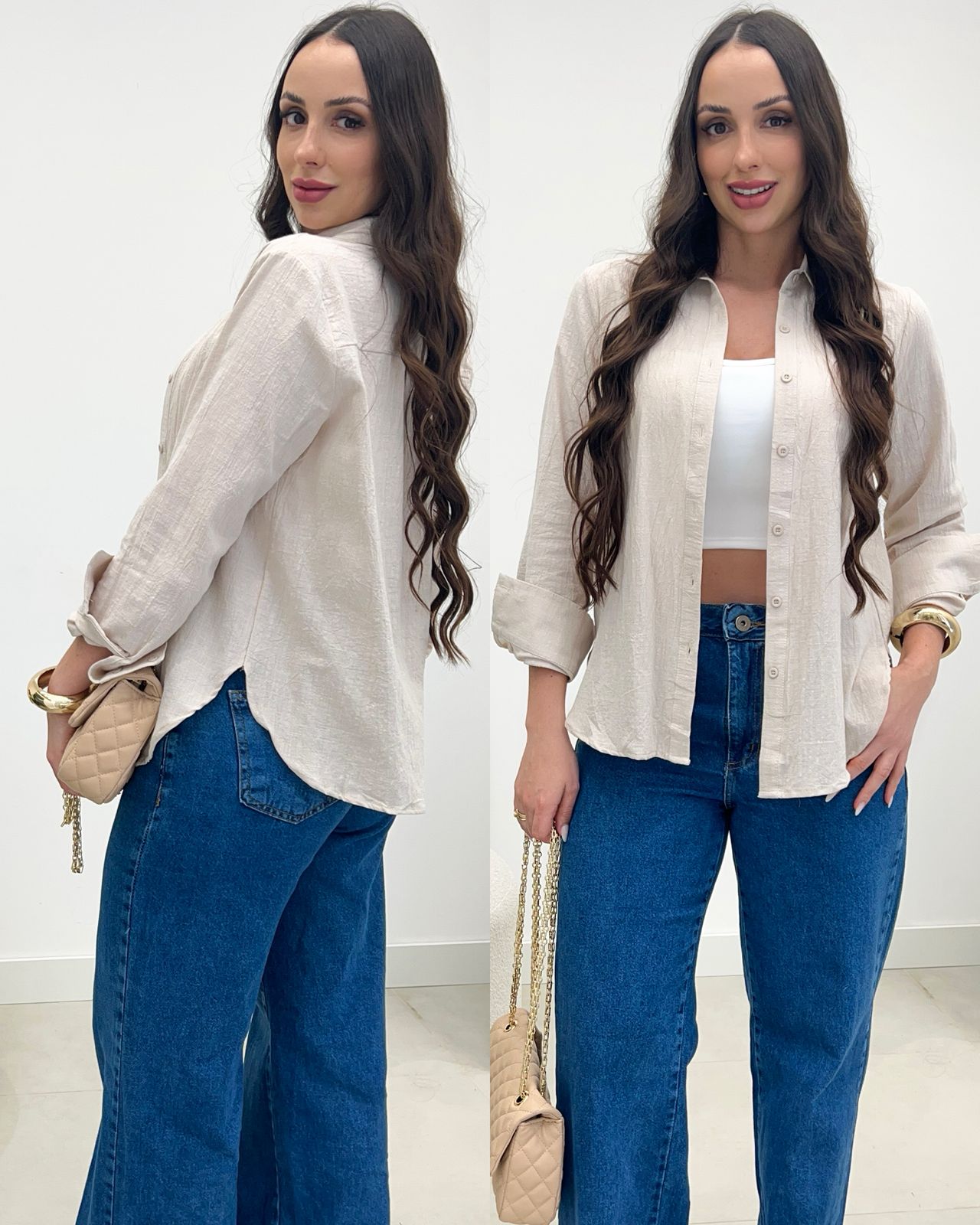 Camisa Nadini Bege 127024