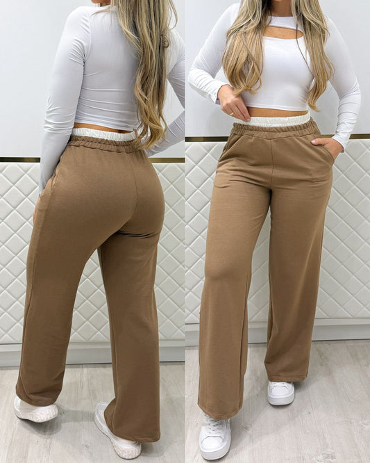 Calça Moletom Vanderleia Bege Escuro 134619