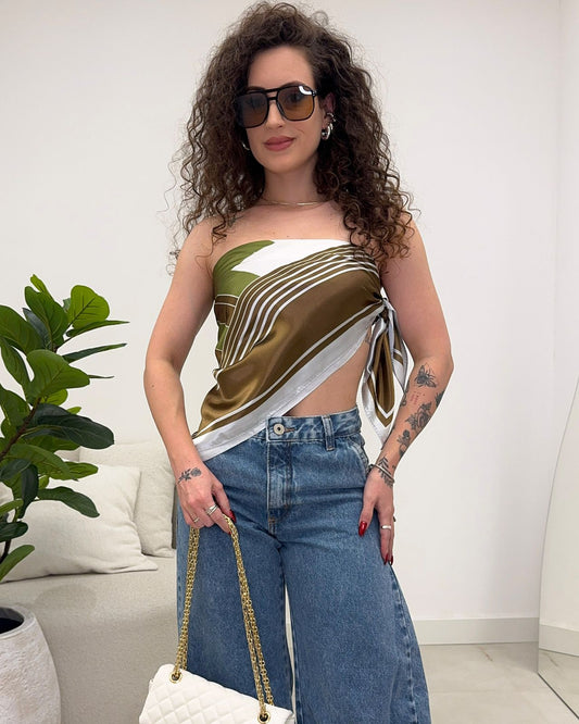 Lenço Mania Essenza Verde Oliva/Marrom 133578