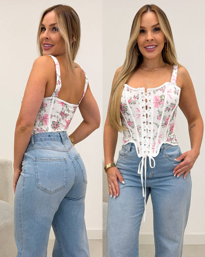 Cropped Corset Zoe Branco 136704
