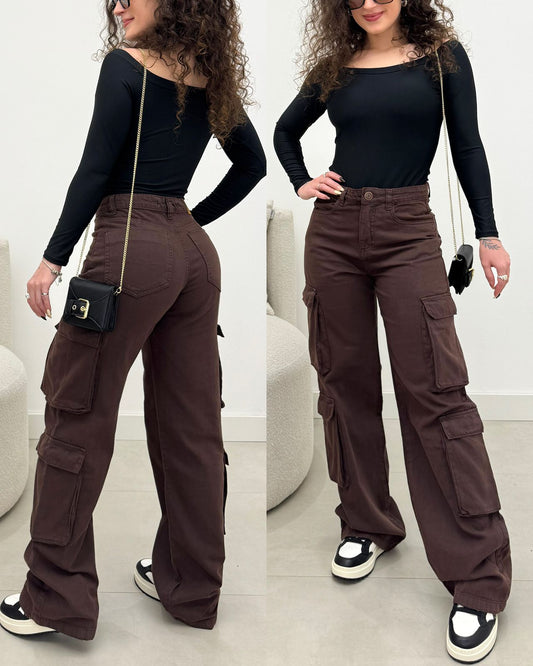 Calça Jeans Delavê Juliane Marrom 129723