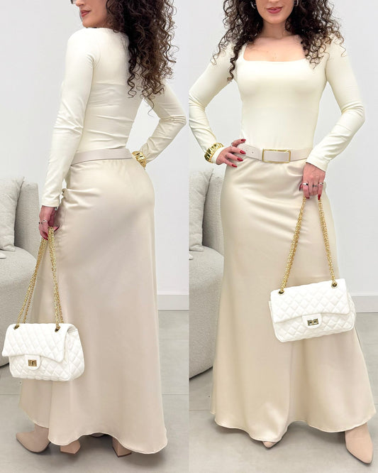 Saia Cetim Debora Creme 133395
