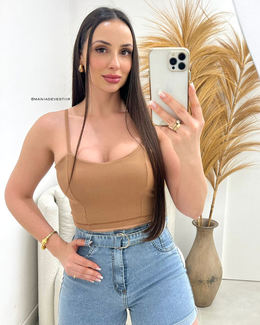 Cropped Kessia Marrom 113412