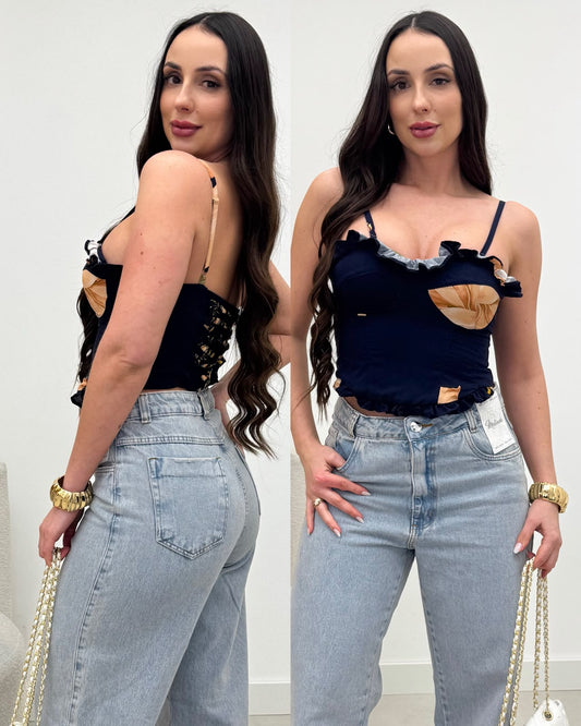 Cropped Dalila Azul Marinho 135831