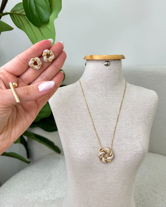 Conjunto Colar e Brinco Mania Essenza Dourado 120601