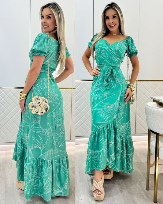 Vestido Envelope Brindy Verde 77873