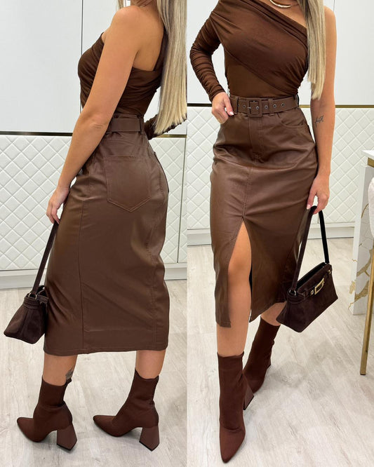 Saia Pu Aylin Marrom 101498