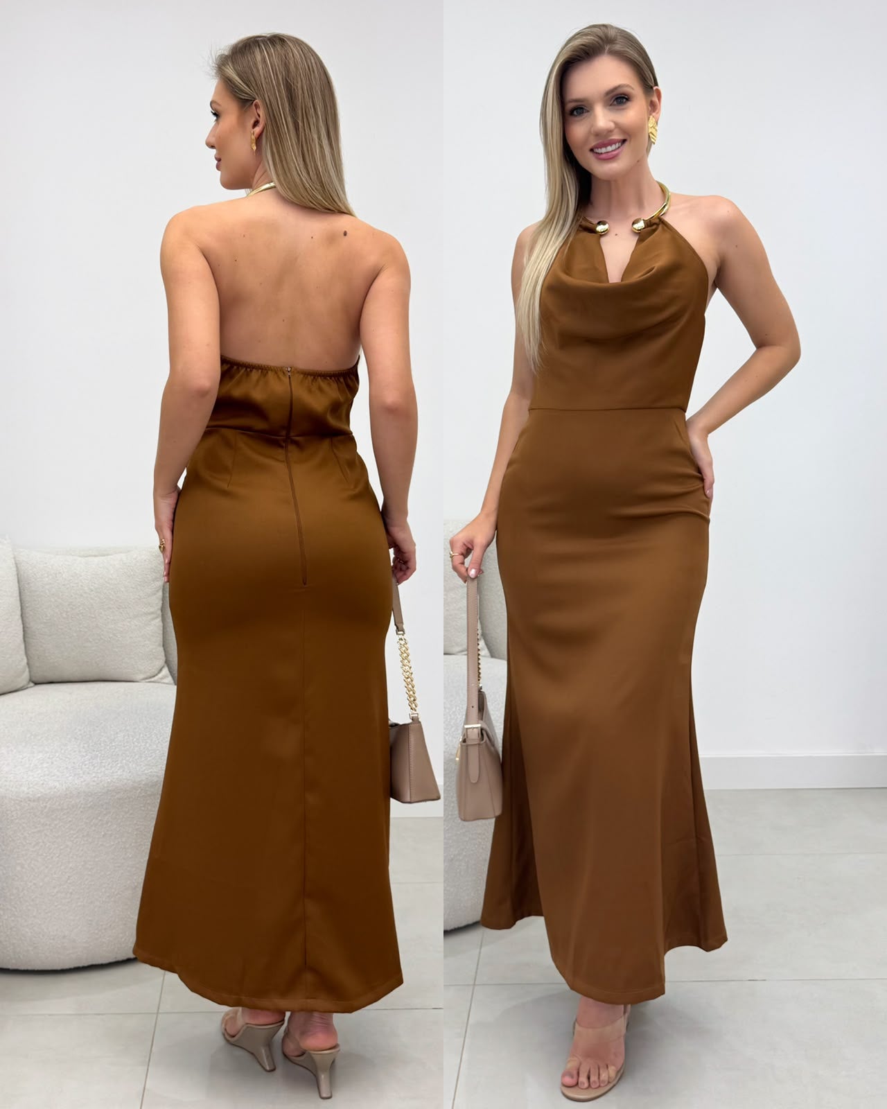 Vestido Cintia Marrom 135497