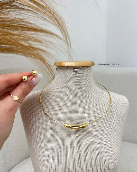Conjunto Colar e Brinco Vitoria Dourado 110065