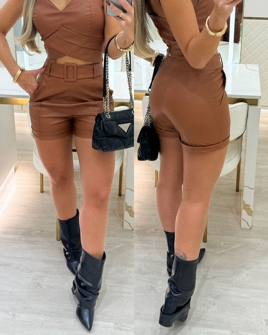 Shorts Courino Miriam Marrom 98886