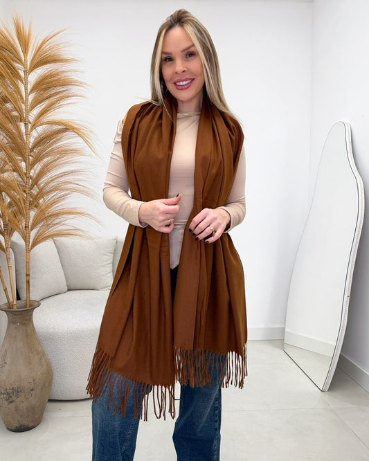 Lenço Mania Essenza Vanessa Marrom Cobre 135293