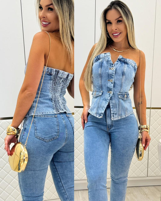 Blusa Jeans Carmem 90837