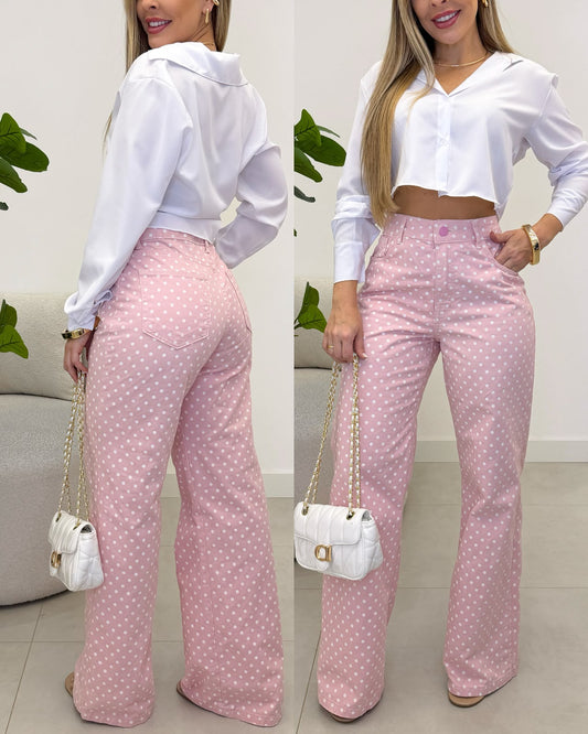 Calça Jeans Nexo Poá Rosa Vanderleia 137038