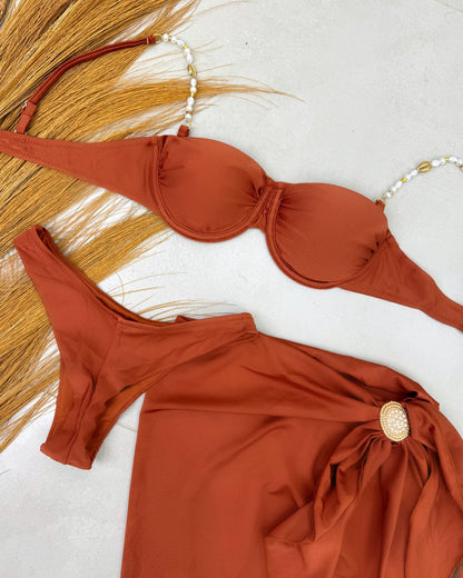 Biquíni 3 Peças Olga Marrom 124026