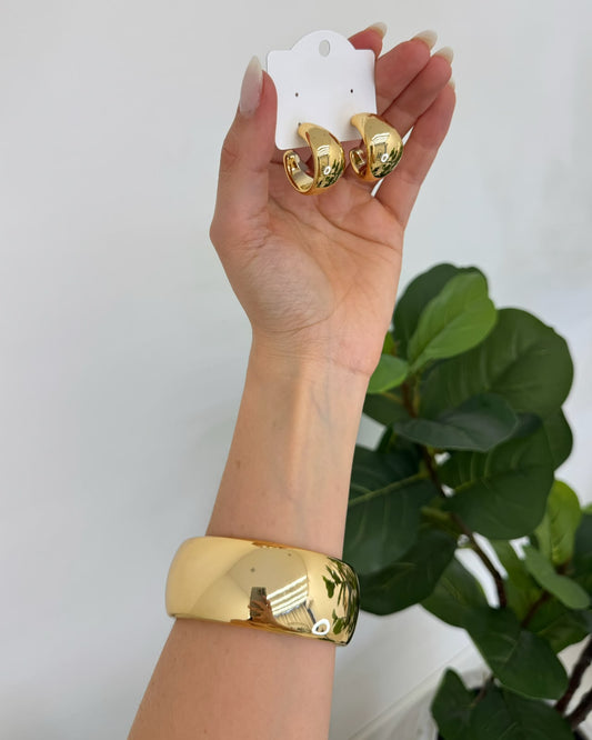 Kit Bracelete e Brinco Mania Essenza Dourado 136920