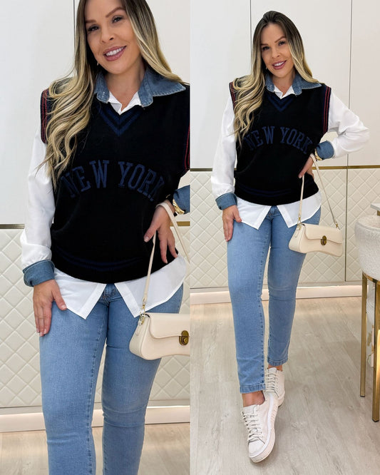 Conjunto Blusa e Colete Paloma 133441