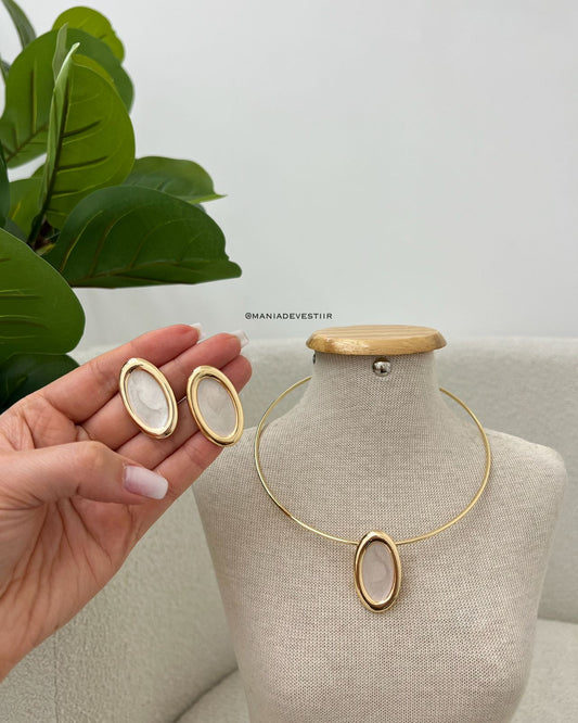 Conjunto Colar e Brinco Cidiane 108498