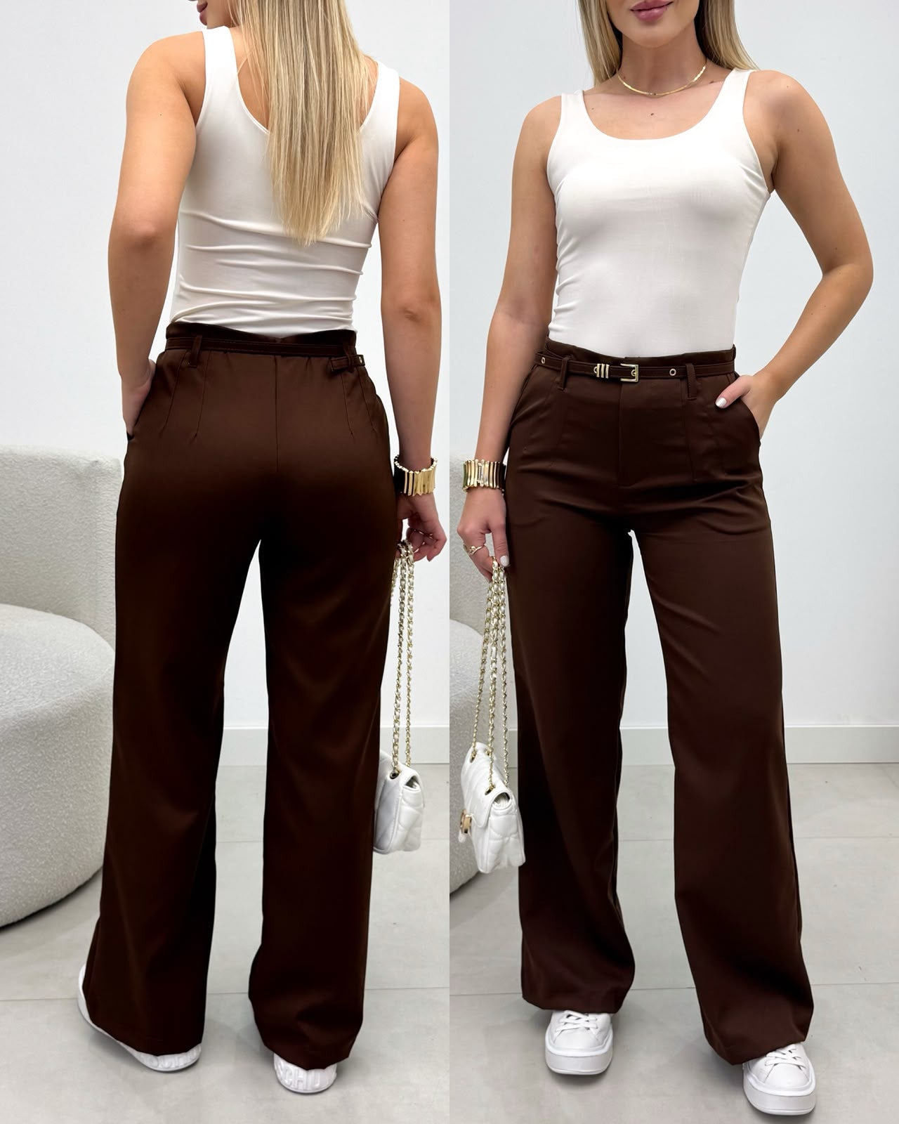 Calça Pantalona Iza Chocolate 136233