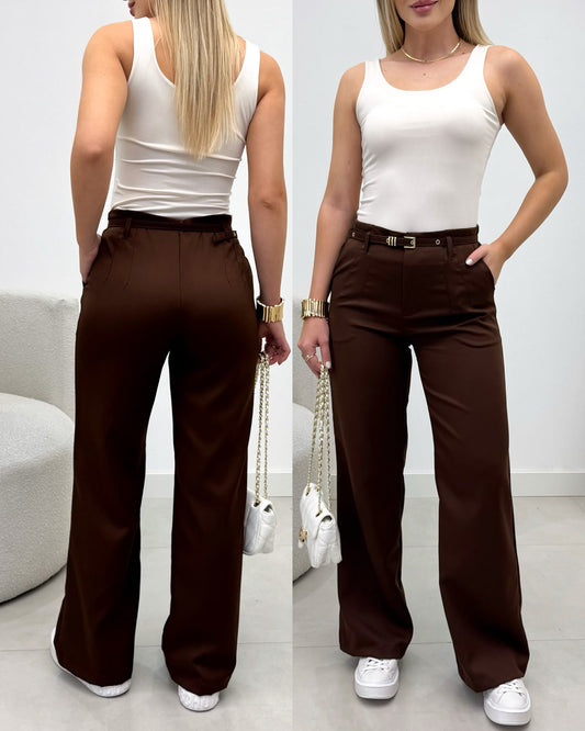 Calça Pantalona Iza Chocolate 136233