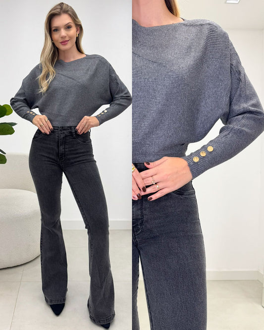 Blusa Cleuza Cinza 133918
