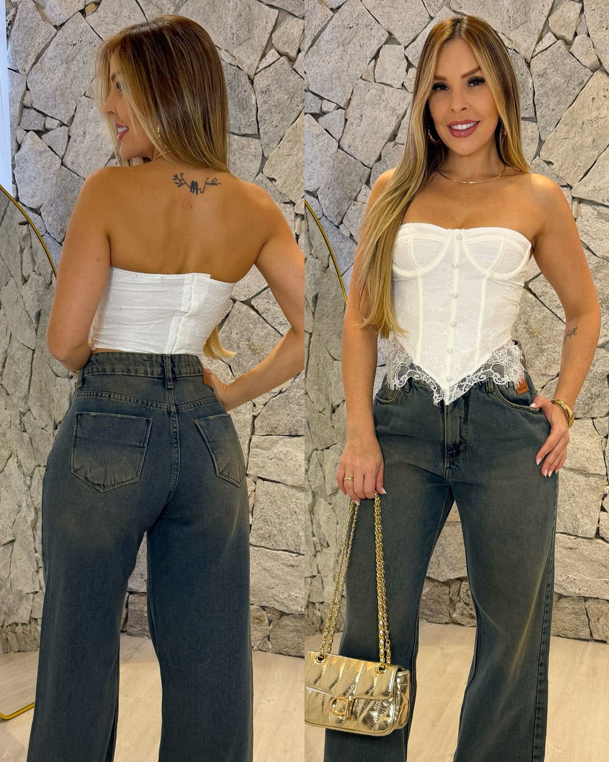 Cropped Corset Miriam Branco 136821
