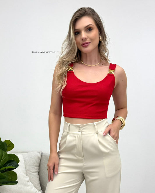 BLACK Cropped Laiane Vermelho 116304