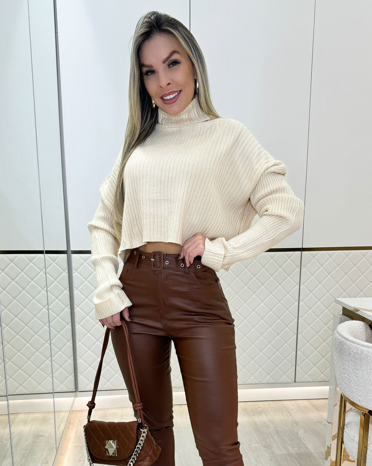 Cropped Tricô Dóris Creme 100230