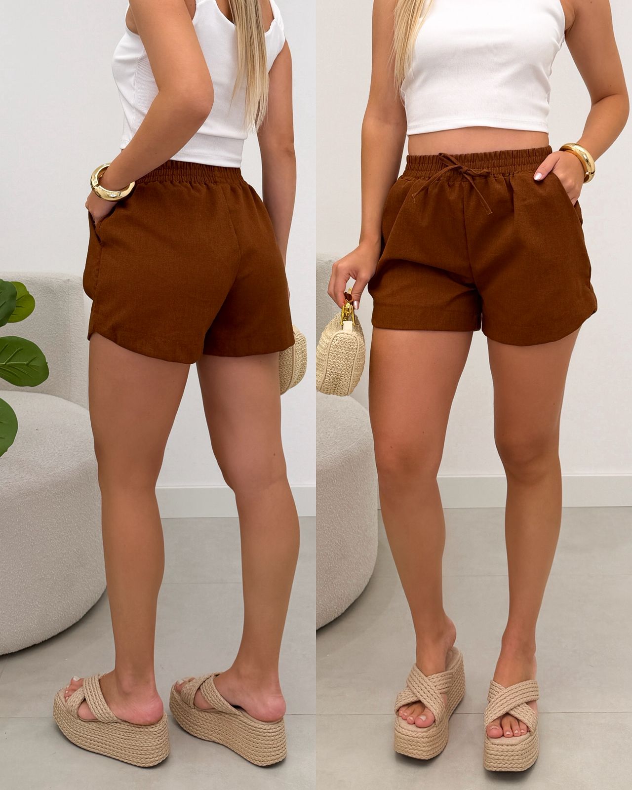 Shorts Catrine Marrom 123863