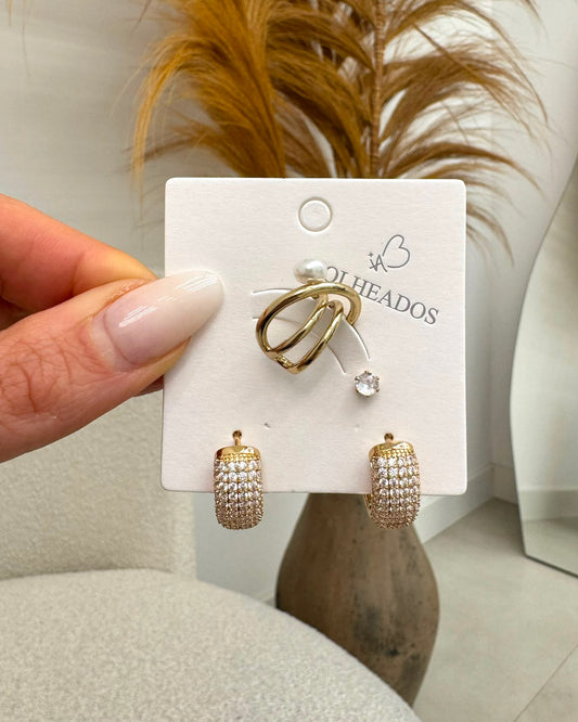 Conjunto De Brincos Mania Essenza Dourado 135032