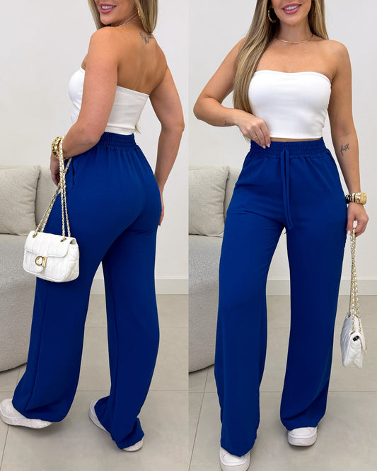 Calça Pantalona Kessia Azul Bic 136796