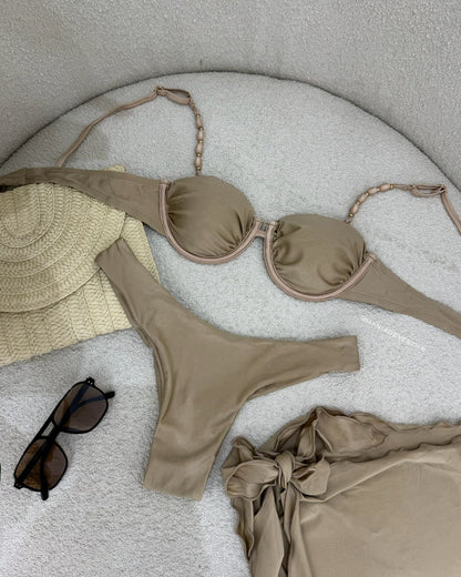 Biquíni 3 Peças Cleonice Bege 116256