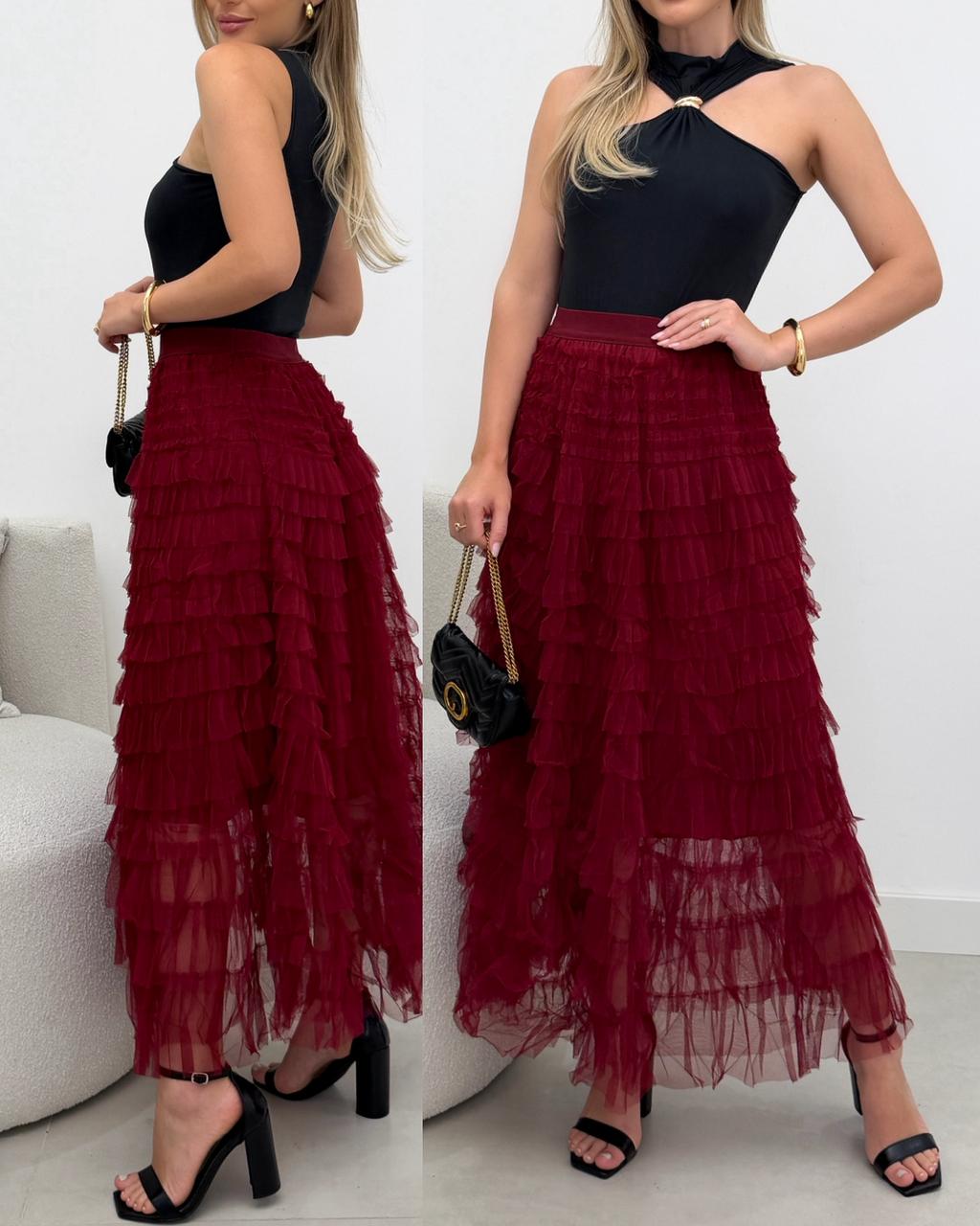 Saia Helena Vermelho 114414