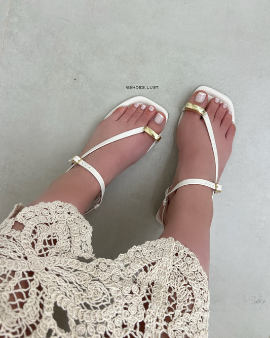 Sandalia Rasteira Lust Shoes Sheila Off white – 105945
