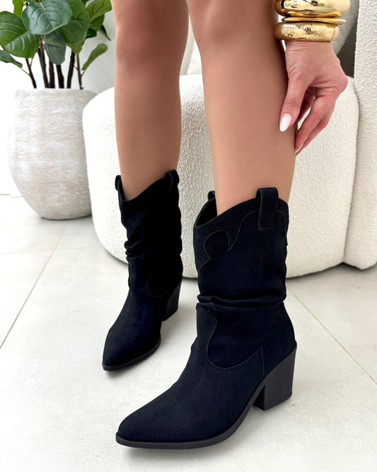 Bota Western Lust Shoes Simone Camurça Black – 129233