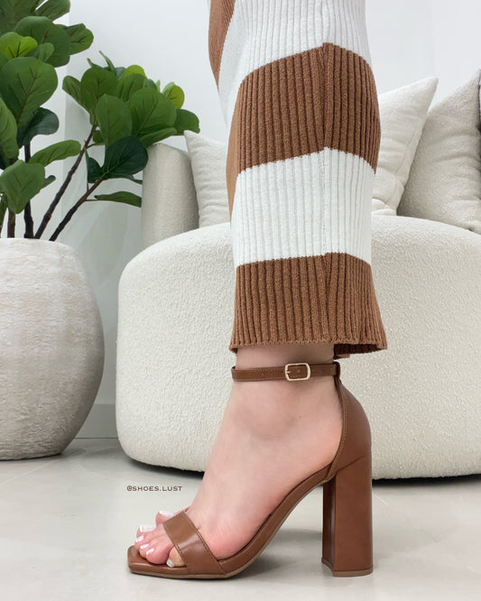 Sandalia Lust Shoes Marina Salto Bloco Marrom -105949